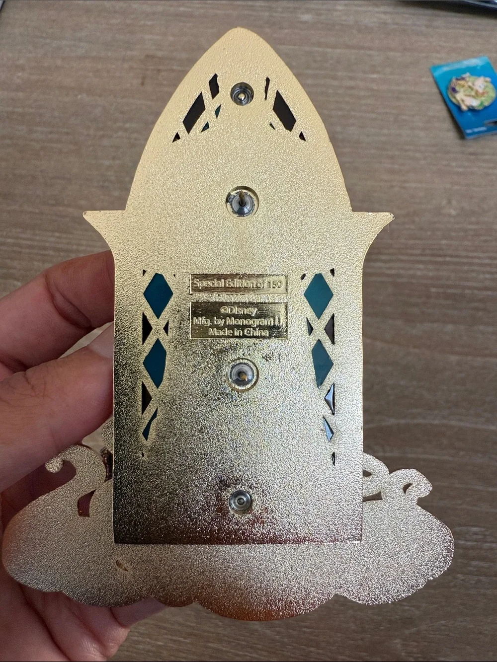 Blue and Gold Wall Art Pin - Elegant Sorcerer Design